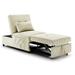 Latitude Run® Twin 26" Wide Tight Back Futon Chair w/ Storage Wood/Polyester in White/Brown | 32.75 H x 26 W x 71.75 D in | Wayfair