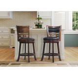 Darby Home Co Scoggin Swivel Bar & Counter Stool Wood/Upholstered in Gray/Black/Brown | 37 H x 18.25 W x 18.25 D in | Wayfair