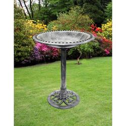 Ophelia & Co. Maranto Birdbath Plastic in Gray | 27.7 H x 19.6 W x 19.6 D in | Wayfair 2458D98E1C5D4FF996B45B1EBC6A8AA9