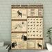 Trinx Boston Terrier Knowledge 2 Gallery Wrapped Canvas - Pet Knowledge Decor, Black & Beige Home Decor Canvas in White | Wayfair