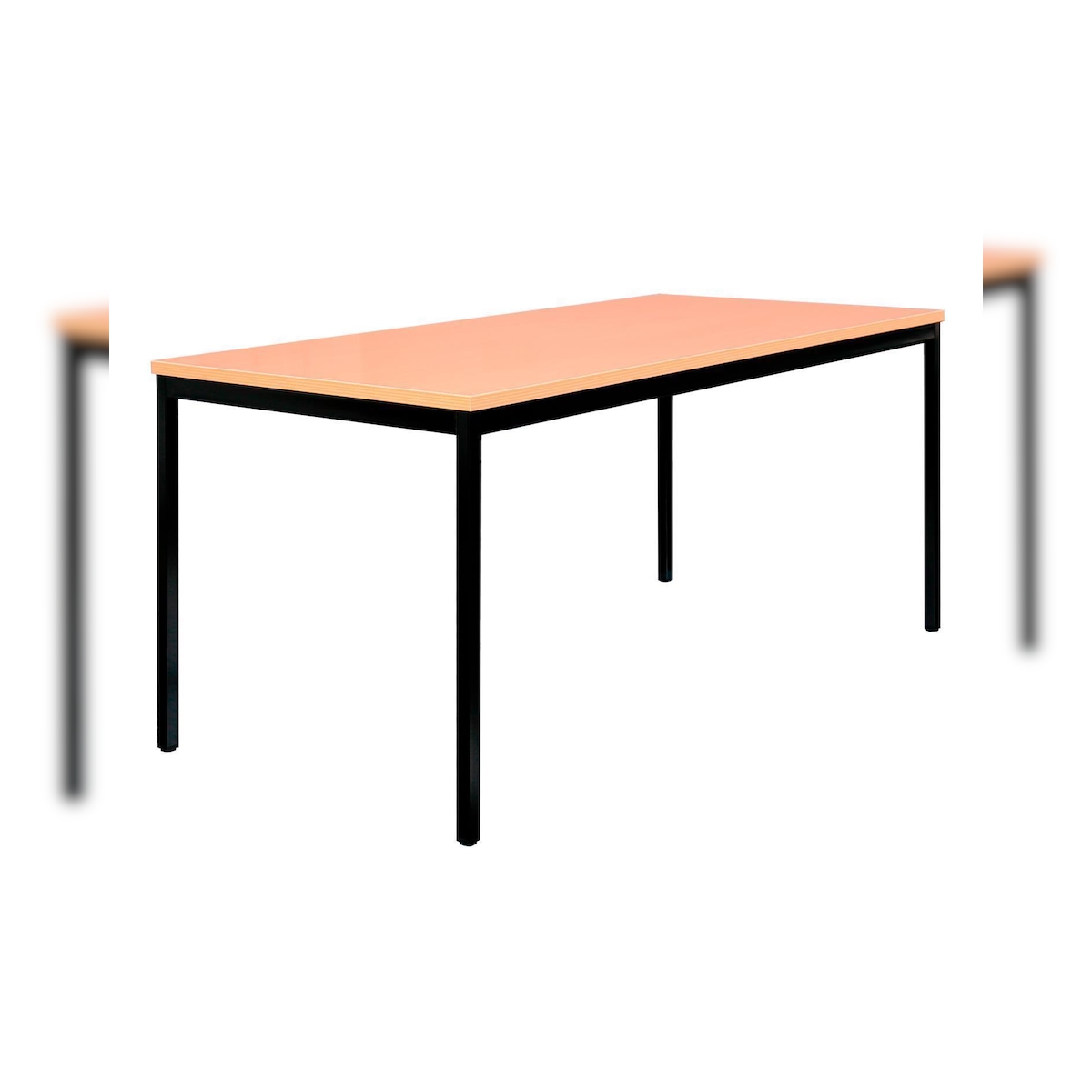 Besprechungstisch, 750 x 1800 x 800 mm, tiefschwarz/buche Image