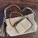 Coach Bags | Coach Suede Hobo Taupe / Tan Purse W/Tassel | Color: Brown/Tan | Size: Os