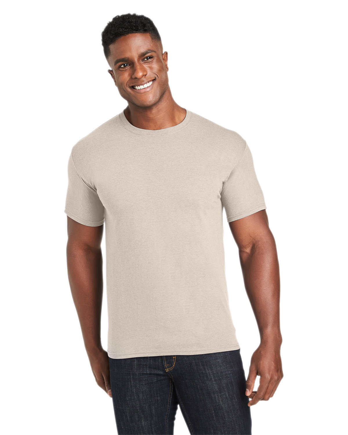 Hanes 42TB Adult Perfect-T Triblend T-Shirt in Sand Heather size Medium