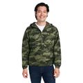 Champion CO200 Adult Packable Anorak 1/4 Zip Jacket in Olive Green size XL | Polyester