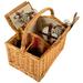 Picnic at Ascot Vineyard Willow Picnic Basket with service for 2 - London Plaid (707-L)