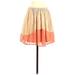 LC Lauren Conrad Casual A-Line Skirt Mini: Tan Color Block Bottoms - Women's Size X-Small