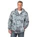 Men's Big & Tall Fleece Zip-Front Hoodie by KingSize in Steel Marble (Size 8XL) Fleece Jacket