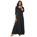 Plus Size Women's Double-V Maxi Dress by Jessica London in Black (Size 16 W)