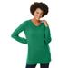 Plus Size Women's Cable Knit V-Neck Pullover Sweater by Woman Within in Emerald (Size 26/28)