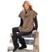 Plus Size Women's Marled Knit Cowl Neck Poncho by Woman Within in New Khaki Chocolate Marled (Size 1X) Sweater