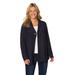 Plus Size Women's Shawl Collar Shaker Sweater by Woman Within in Navy (Size 4X)