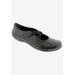 Women's Cozy Cross-Strap Flat by Ros Hommerson in Black Leather (Size 6 1/2 M)