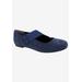 Wide Width Women's Danish Flat by Ros Hommerson in Blue Denim Fabric (Size 11 W)