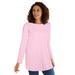 Plus Size Women's Perfect Long-Sleeve Crewneck Tunic by Woman Within in Pink (Size 38/40)