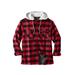 Men's Big & Tall Boulder Creek® Removable Hood Shirt Jacket by Boulder Creek in Red Buffalo Check (Size XL)