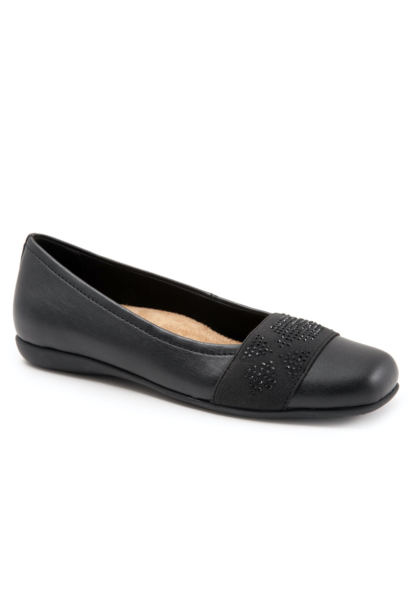 Women's Samantha Ballet Flat by Trotters in Black Gem (Size 11 M)