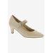 Wide Width Women's Kiki Mary Jane Pump by Ros Hommerson in Nude Lizard Leather (Size 10 1/2 W)