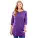 Plus Size Women's Perfect Three-Quarter-Sleeve Scoopneck Tunic by Woman Within in Radiant Purple (Size 2X)