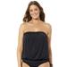 Plus Size Women's Bandeau Blouson Tankini Top by Swimsuits For All in Black (Size 22)