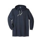 Men's Big & Tall Fleece longer-length pullover hoodie by KingSize in Navy (Size 3XL)