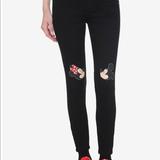 Disney Jeans | Disney Mickey And Minnie Mouse Kissing Jeans | Color: Black | Size: 13j