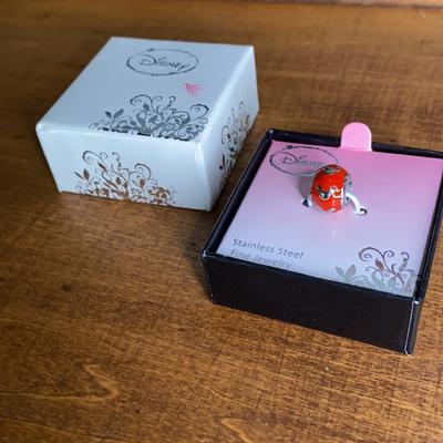 Disney Jewelry | Disney Stainless Steel Enamel Mickey Mouse Bead | Color: Red/Silver | Size: See Photos Please