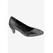 Wide Width Women's Karat Pump by Ros Hommerson in Silver Croco Leather (Size 9 1/2 W)