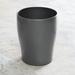 mDesign Steel 1.67 Gallon Metal Trash Can Small Round Wastebasket Bin Stainless Steel in Black | 9.75 H x 7.88 W x 7.88 D in | Wayfair 02206MDBA