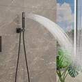 Logmey 12 inch Rainfall Shower Head Complete Shower System Wall Mounted Shower Set Rain Dual Shower Head, Stainless Steel in Brown | 12 W in | Wayfair