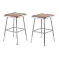 National Public Seating Height Adjustable Lab Stool Manufactured Wood/Metal in Brown | 26 H x 14 W x 14 D in | Wayfair 6318H/2