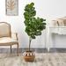 Primrue 54" Artificial Fiddle Leaf Fig Tree in Basket Plastic | 54 H x 8 W x 8 D in | Wayfair 71F44FC7731F444FB17611EA25660E65