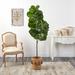 Primrue 66" Artificial Fiddle Leaf Fig Tree in Basket Plastic | 66 H x 10 W x 10 D in | Wayfair 88D32FF7B1D8432D8C3D62A4DE9361A1