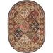 Brown 54 x 0.63 in Area Rug - Charlton Home® Hebron Oriental Handmade Tufted Wool Green/Red/Gold/Navy Area Rug Wool | 54 W x 0.63 D in | Wayfair