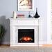 Darby Home Co Norcott Electric Fireplace, Granite in White | 40.5 H x 48 W x 14.25 D in | Wayfair EDFA9ACC9ADD408E803008FF355B0C21