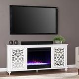 Darby Home Co Bodaway Electric Fireplace in Brown/White | 26.5 H x 58 W x 15 D in | Wayfair B836022F8DB0487C88477373DD8153C1