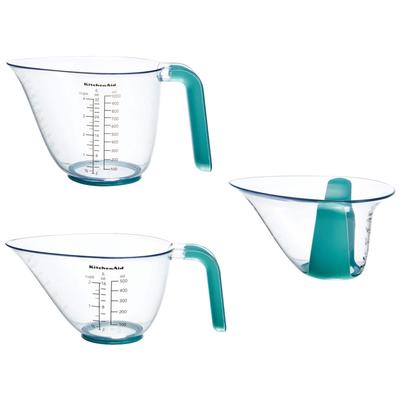 KitchenAid Gourmet Clear/ Aqua Sky 3-piece Measuring Jug Set - 3 piece