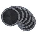 DII Woven Placemat Collection Round, 14.75" Diameter, Black Fringe 6 Count
