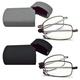 2 Pairs Blue Light Blocking Glasses Anti UV Glare Eyestrain Compact Folding Reading Glasses for Unisex with Cases Wiping Cloths 1.50X