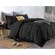 Euphoric Gifts 100% Pure Cotton (Egyptian Cotton) SUPER KING SIZE Duvet Cover Bed Set in Plain Black – includes duvet cover, fitted sheet & pillowcases