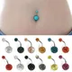 Piercing Nombril Acier Clip Multi Piercing Boucle d'Oreille Nombril Bijoux Corps Anneau Rond