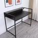 Wade Logan® Adrihanna Height Adjustable Desk Wood/Metal in Black/Brown/Gray | 43.5 W x 23.51 D in | Wayfair DDC5AAD02CAA454DAB0389CFCF7962BA