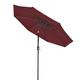 3m Round Garden Parasol Outdoor Patio Sun Shade Umbrella with Tilt Crank UV protection - Wine Red