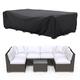 BROSYDA Garden Furniture Covers Waterproof 242 * 162 * 100cm with Air Vent, Rectangle Patio Outdoor Furniture Set Covers Black PU Coating, Durable Heavy Duty 600D Oxford for Table Chair