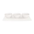 Villeroy & Boch 10-4240-9023 Manufacture Rock Blanc Set of 4 Bowls for Dips and Finger Food, Premium Porcelain, Dishwasher Safe, White