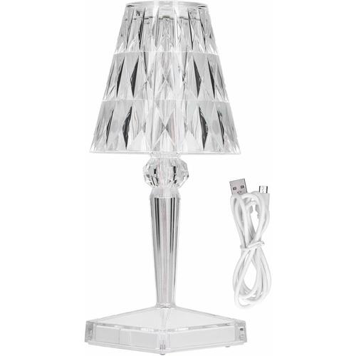 Bares - PMMA Kristall Tischlampe LED Schreibtischlampe & à USB-Ladeprisma, Schreibtischlampe & à