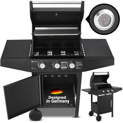 Juskys - bbq Gasgrill Louisiana 8,1 kW mit 3 Brenner, Grillrost, Deckel mit Thermometer,