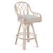 Braxton Culler Edgewater 24" Swivel Counter Stool Upholstered/Wicker/Rattan in White | 39 H x 22 W x 24 D in | Wayfair 914-012/0851-93/HONEY