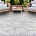 Gray 63 x 0.04 in Area Rug - Winston Porter Bagaram Floral Indoor/Outdoor Area Rug Polypropylene | 63 W x 0.04 D in | Wayfair