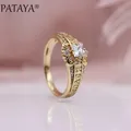 PATAYA – bague de mariage pour femmes nouvel arrivage couleur or Rose carré blanc Zircon