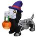 Joiedomi 5 ft. Tall Black, White, Purple & Orange Vinyl Skeleton Wiener Dog Inflatable - 7.48"W x 7.78"L x 60"H